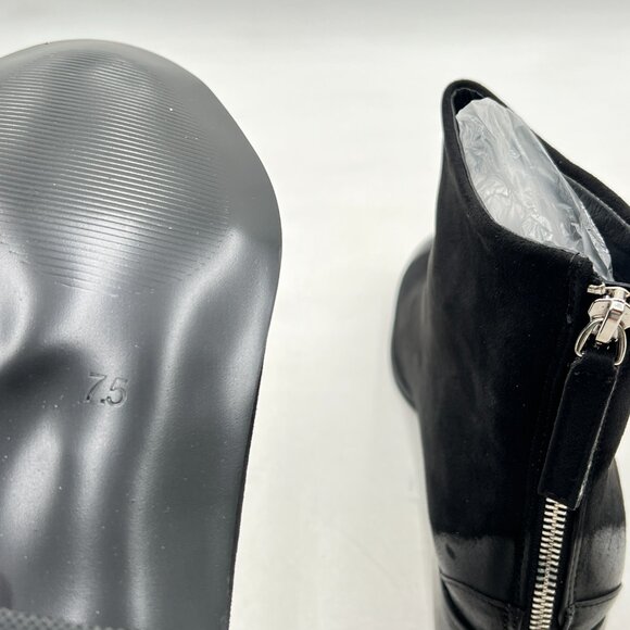 Black Women Chic Formal Block Heel Ankle Booots Round Toe Comfort Zipper Booties
